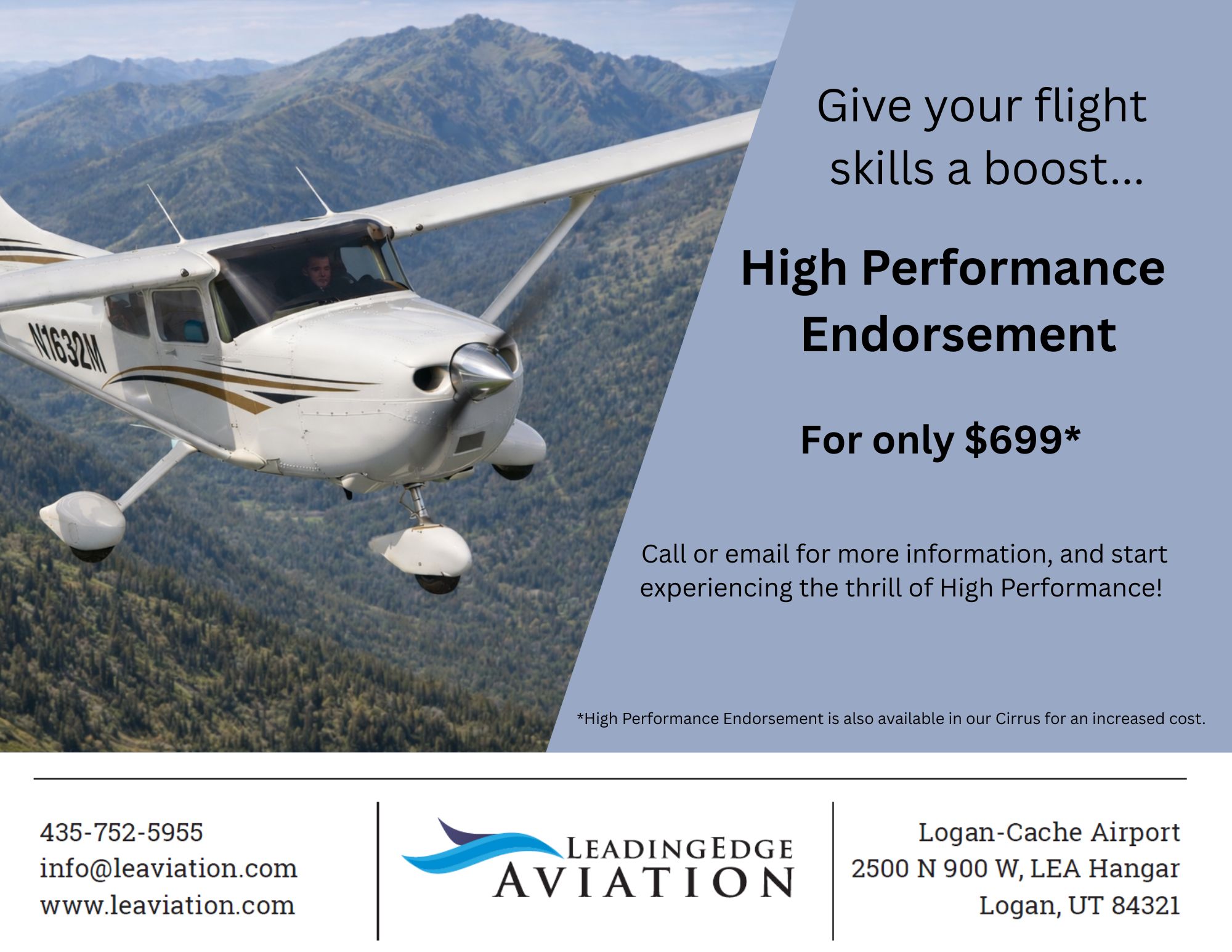 give the gift of flight this season! Discovery flight gift certificates. Call 1-877-FLY UTAH